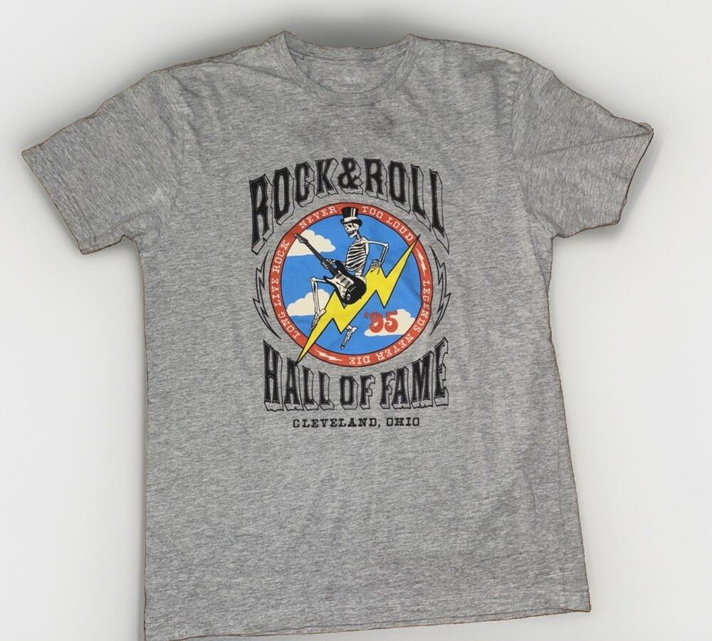 Rock & Roll Hall Of Fame Grateful Dead Band T-Shirt Grey Large 21x27